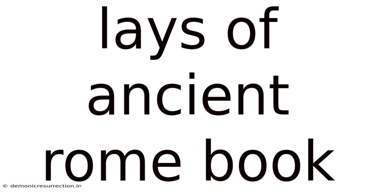 Lays Of Ancient Rome Book
