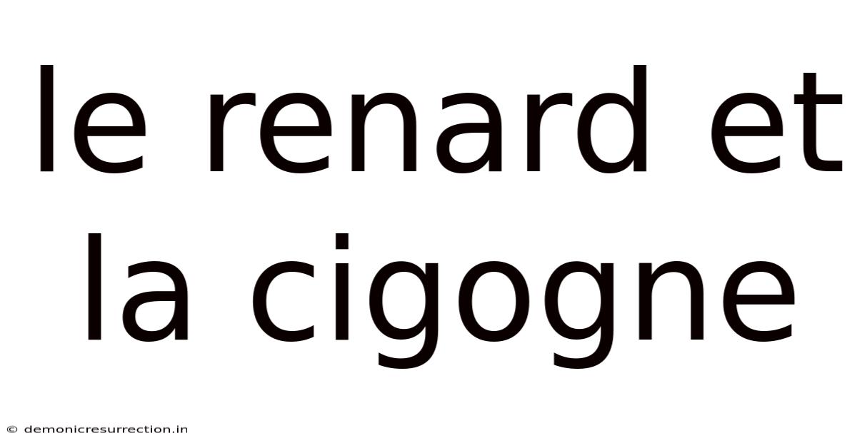 Le Renard Et La Cigogne