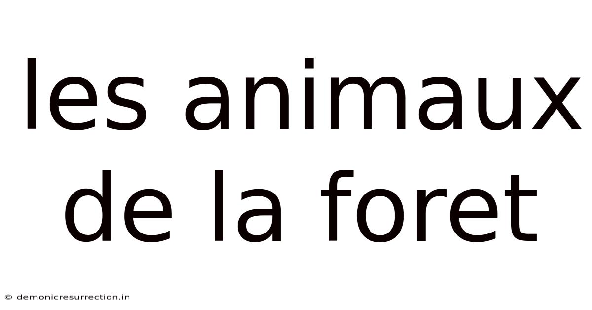 Les Animaux De La Foret
