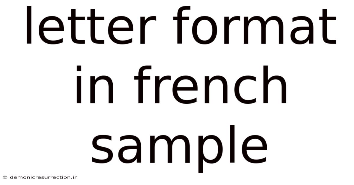 Letter Format In French Sample