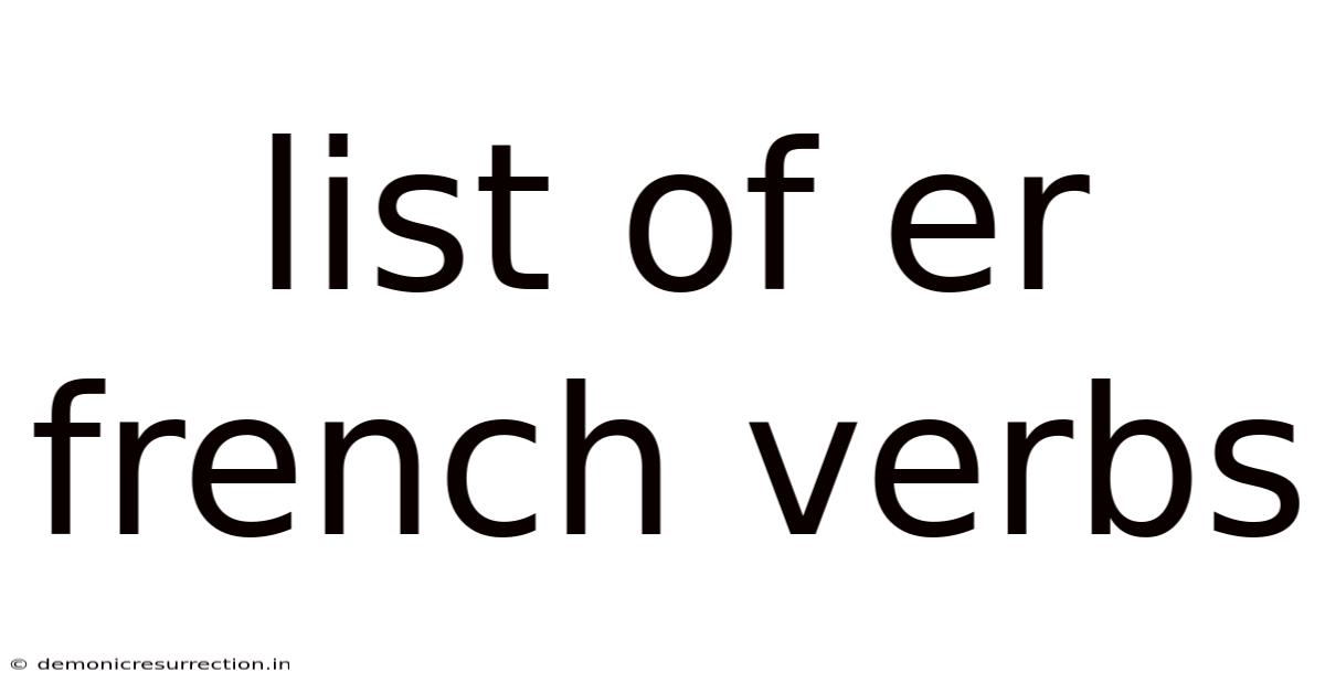List Of Er French Verbs
