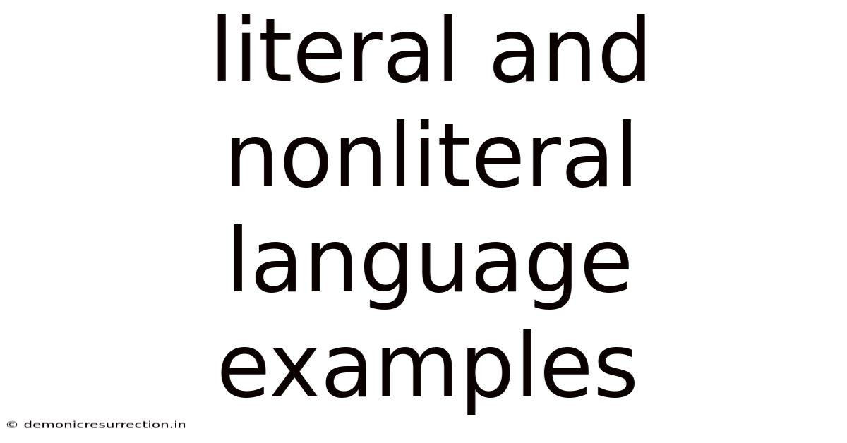 Literal And Nonliteral Language Examples