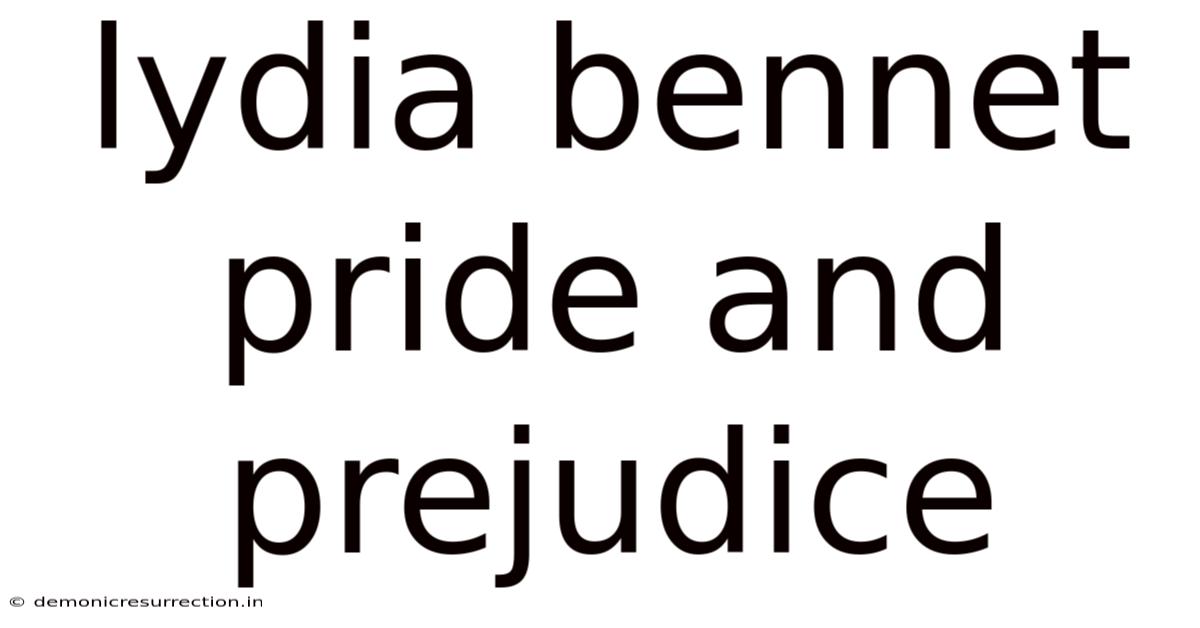 Lydia Bennet Pride And Prejudice