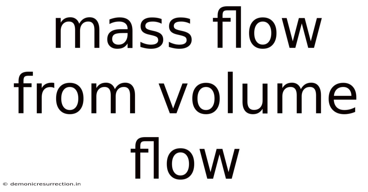 Mass Flow From Volume Flow