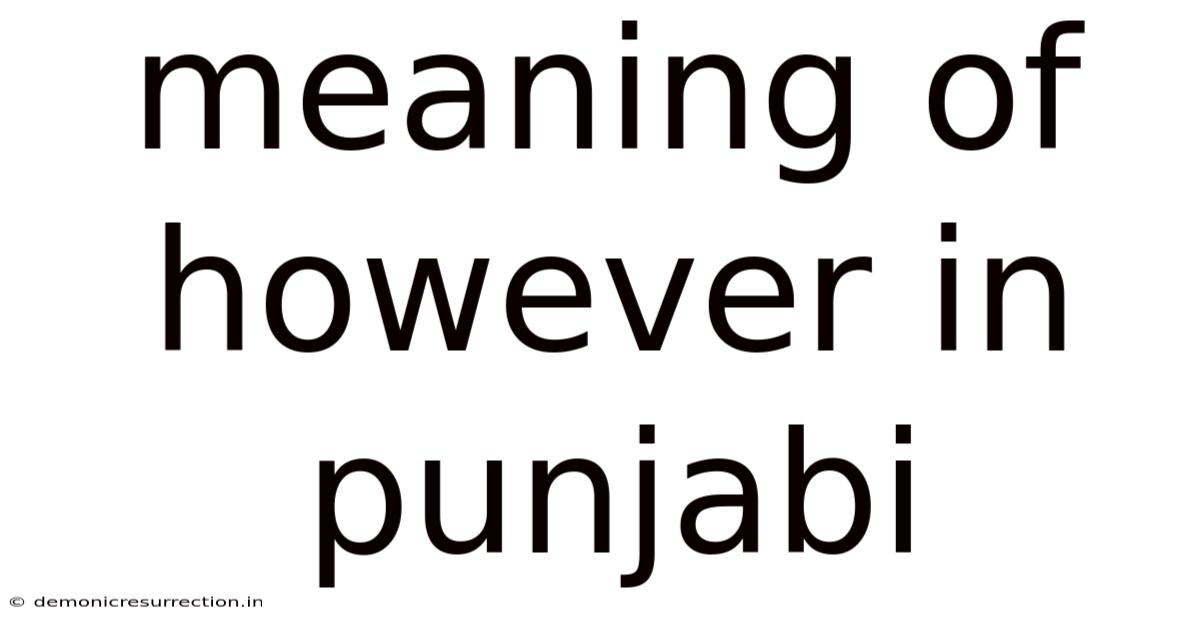 Meaning Of However In Punjabi