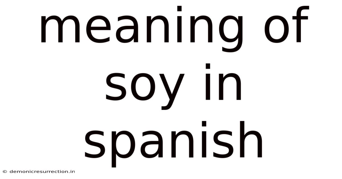 Meaning Of Soy In Spanish