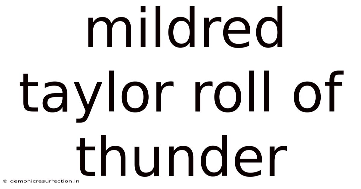 Mildred Taylor Roll Of Thunder
