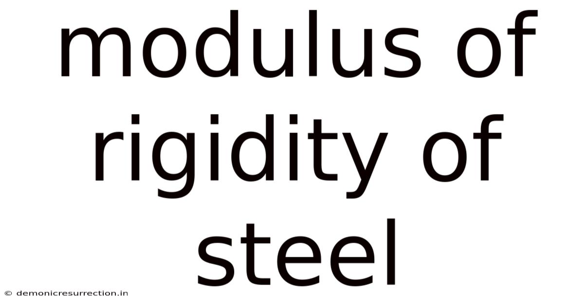 Modulus Of Rigidity Of Steel