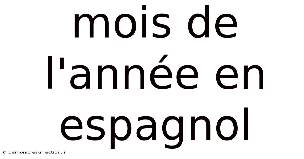 Mois De L'année En Espagnol