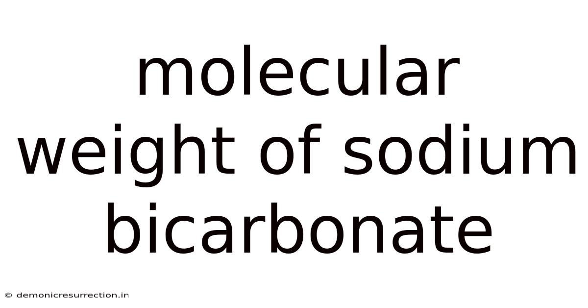 Molecular Weight Of Sodium Bicarbonate