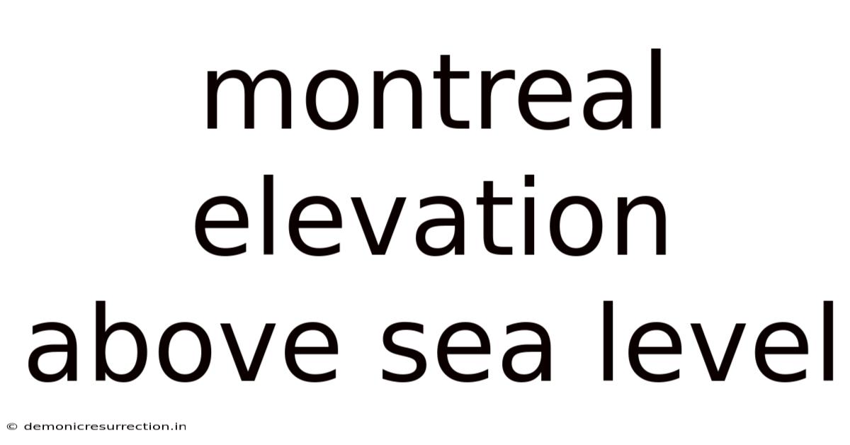 Montreal Elevation Above Sea Level