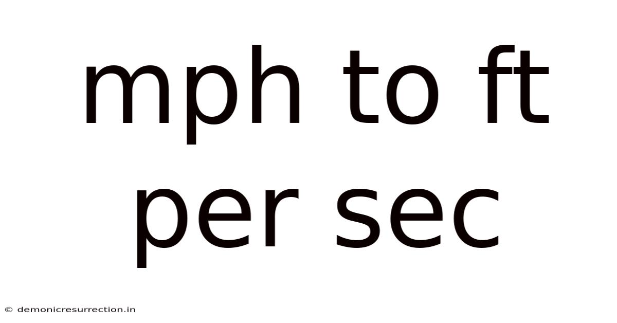 Mph To Ft Per Sec