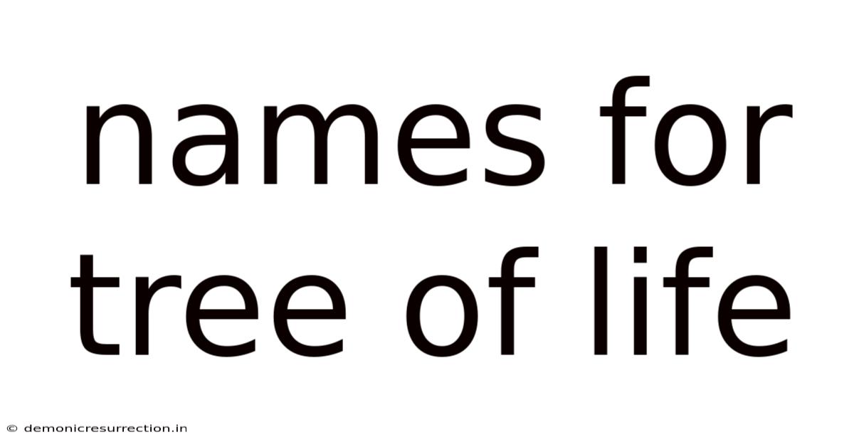 Names For Tree Of Life