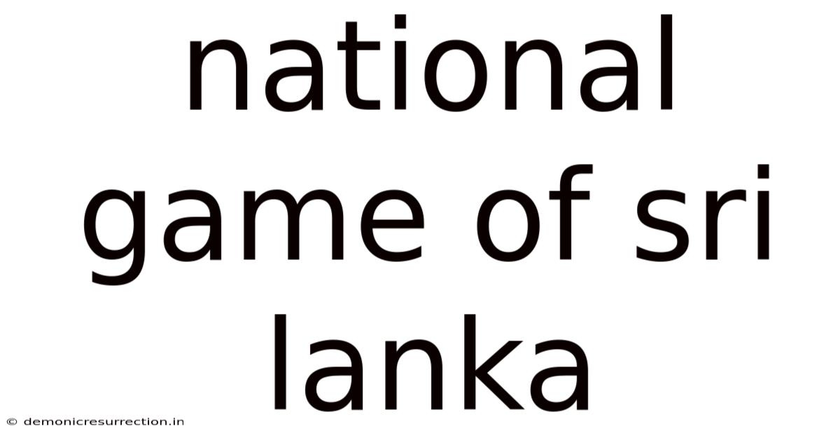 National Game Of Sri Lanka