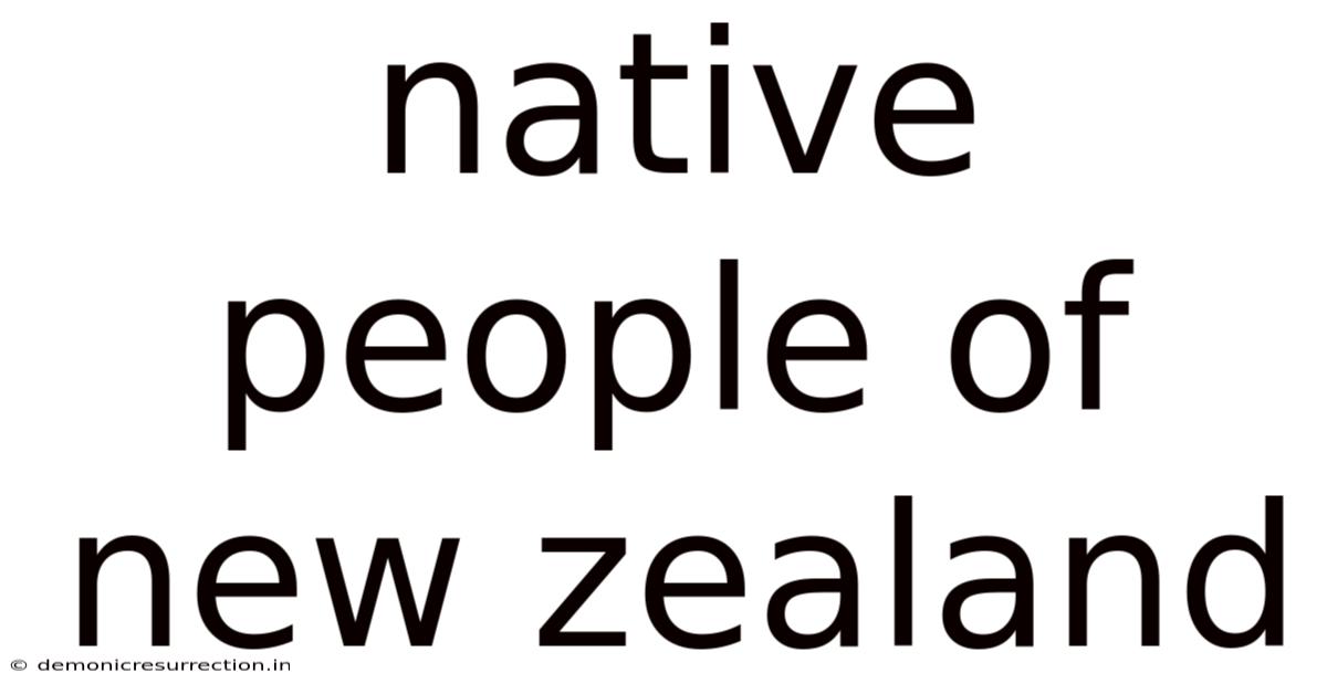 Native People Of New Zealand