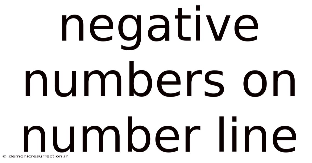 Negative Numbers On Number Line
