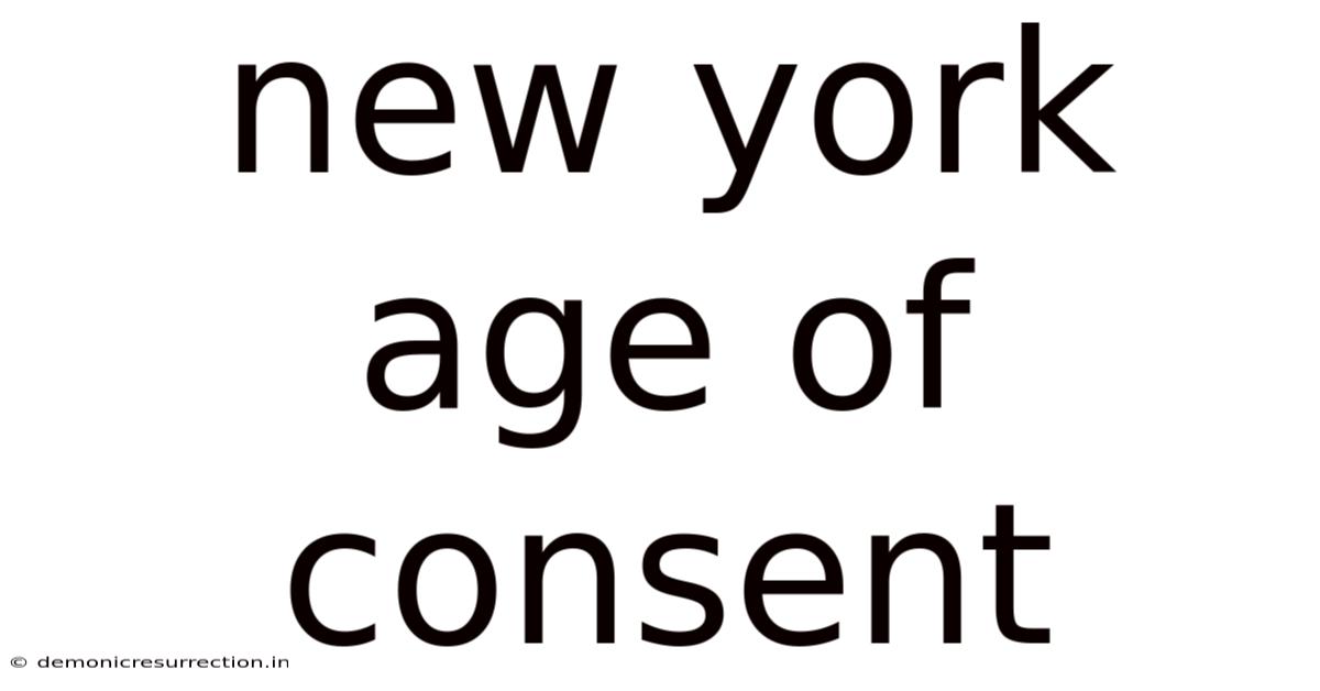 New York Age Of Consent