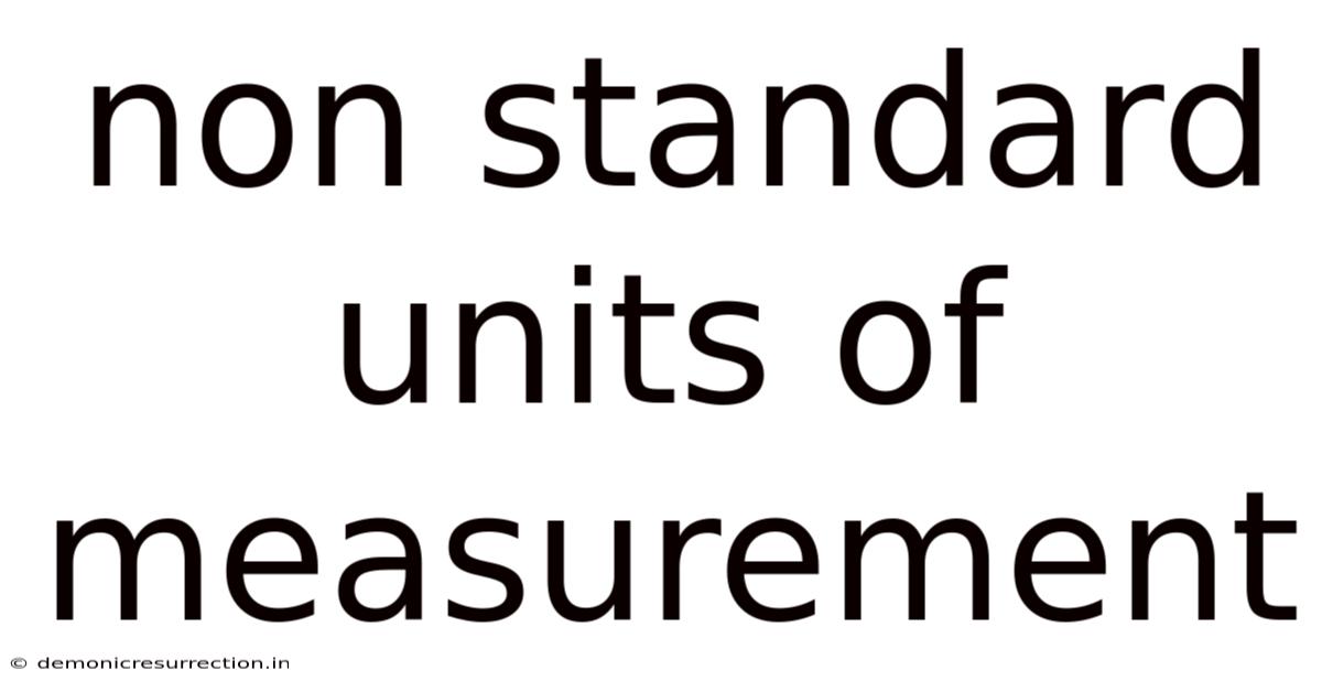 Non Standard Units Of Measurement