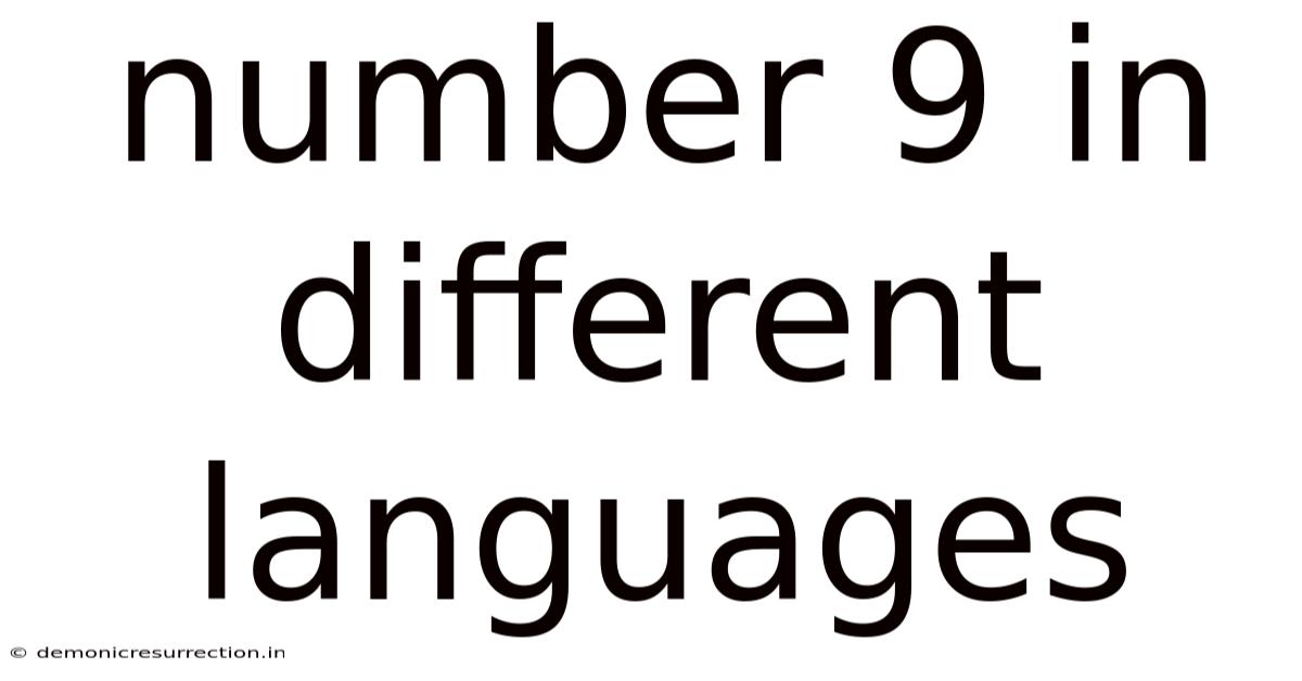 Number 9 In Different Languages