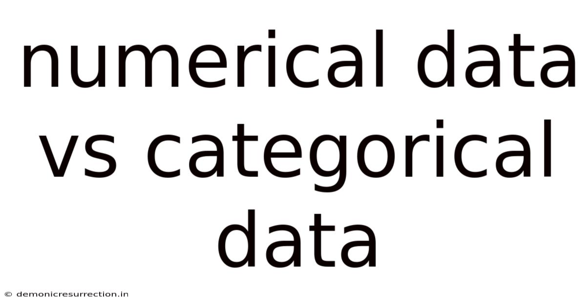 Numerical Data Vs Categorical Data