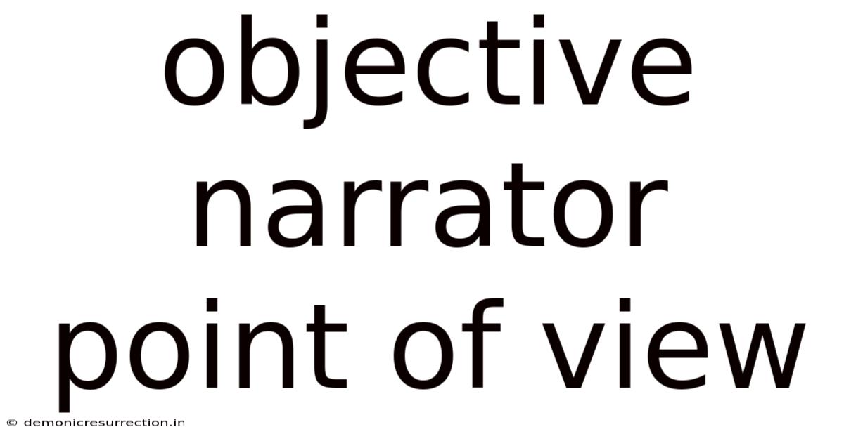 Objective Narrator Point Of View