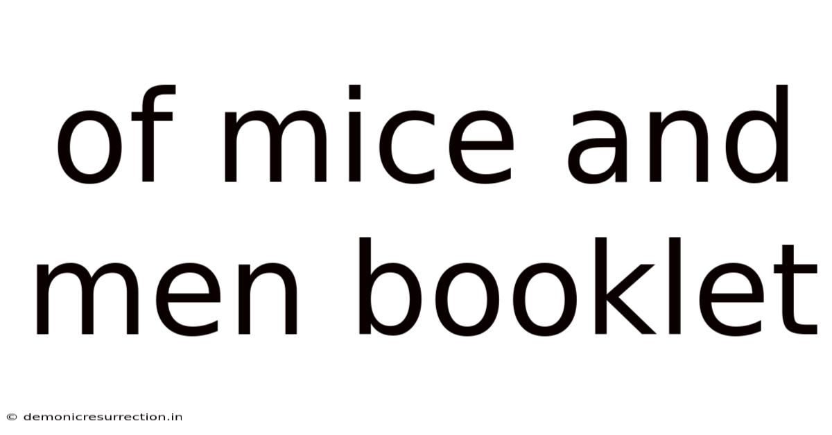 Of Mice And Men Booklet