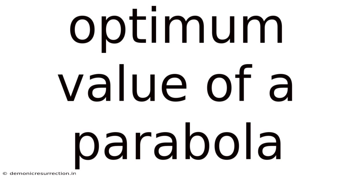 Optimum Value Of A Parabola