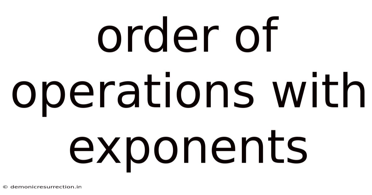Order Of Operations With Exponents