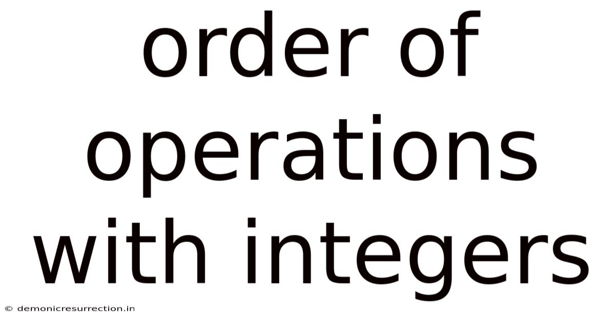 Order Of Operations With Integers