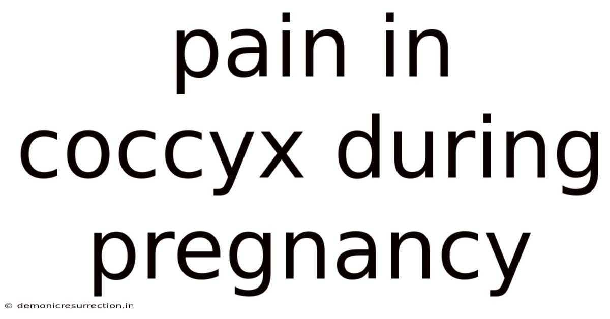 Pain In Coccyx During Pregnancy
