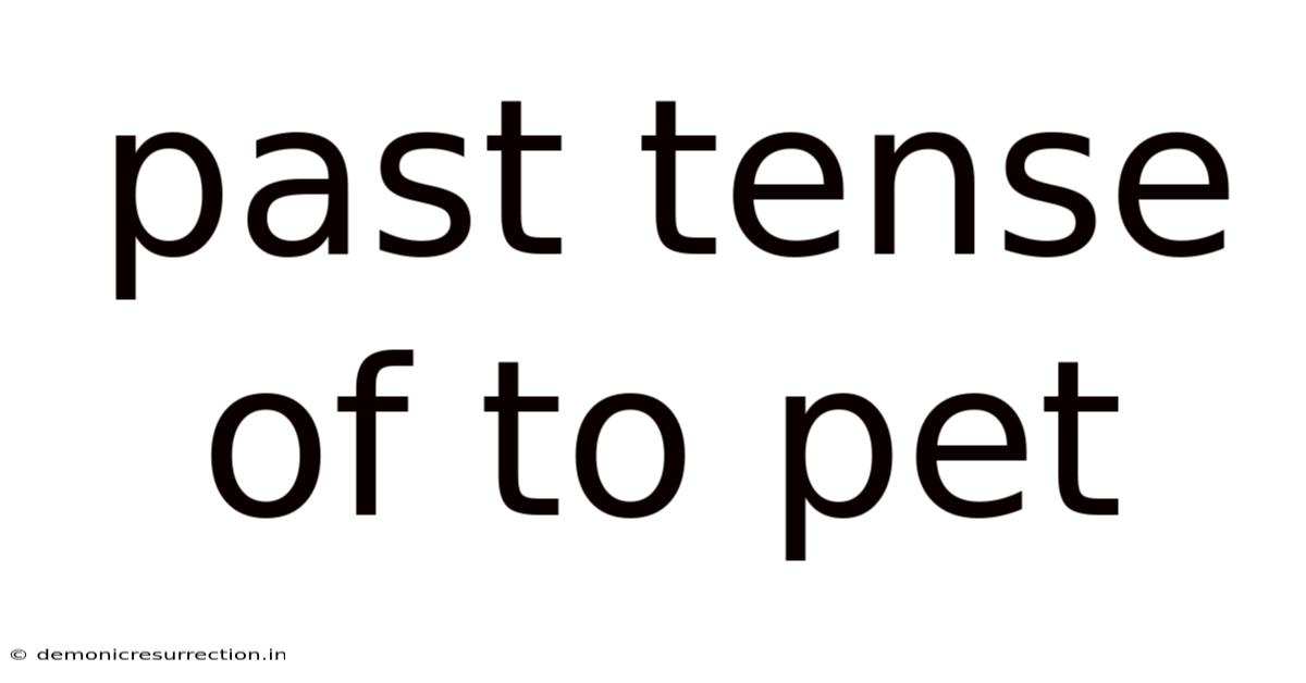 Past Tense Of To Pet