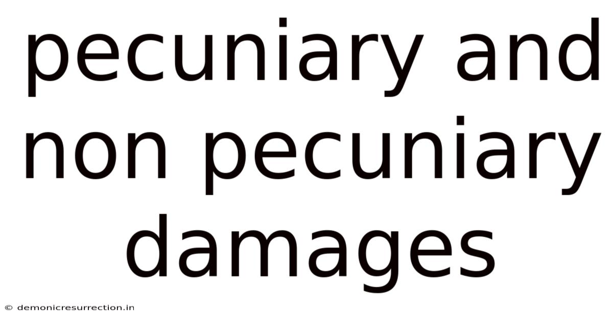 Pecuniary And Non Pecuniary Damages