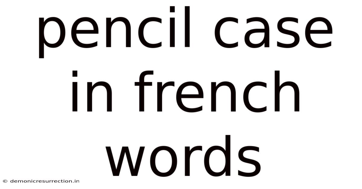 Pencil Case In French Words