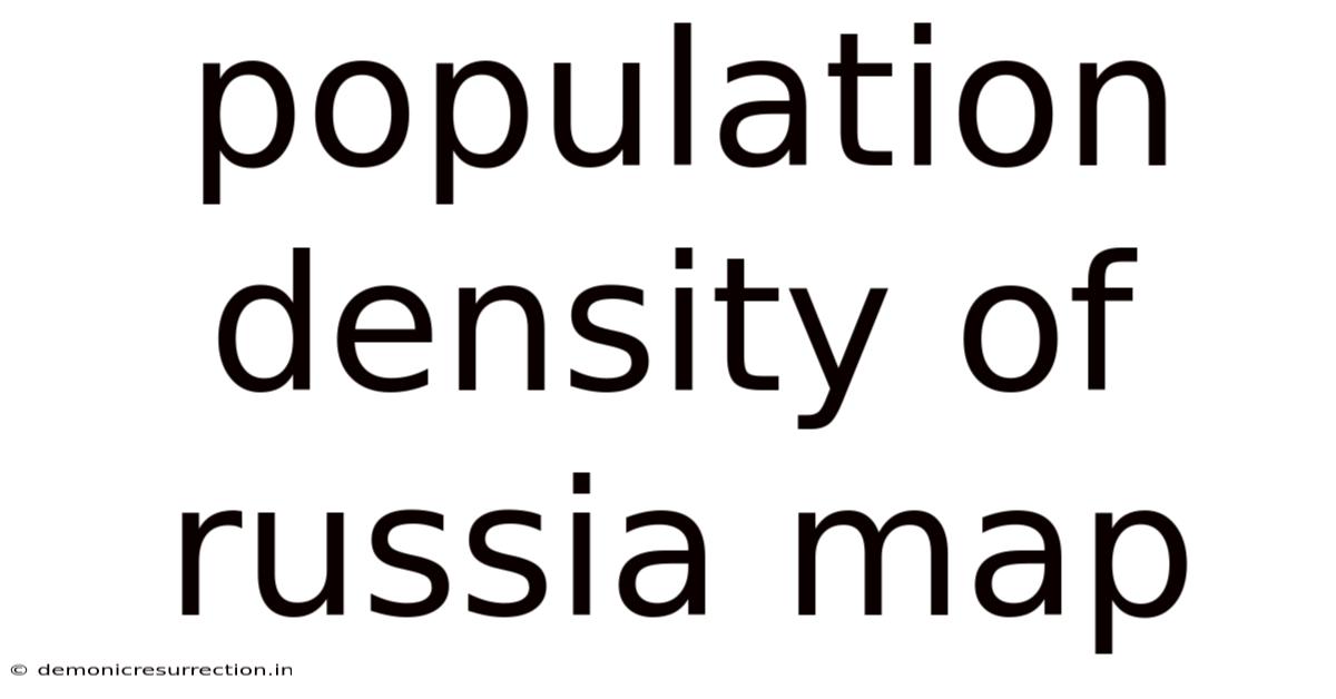 Population Density Of Russia Map