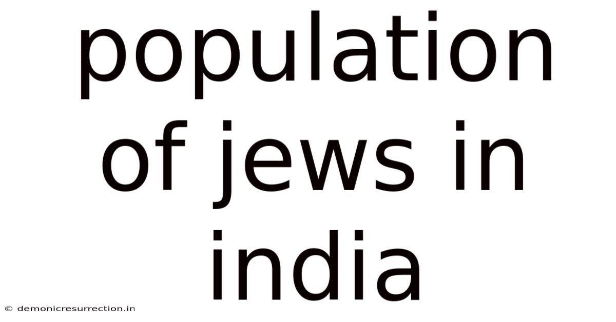 Population Of Jews In India
