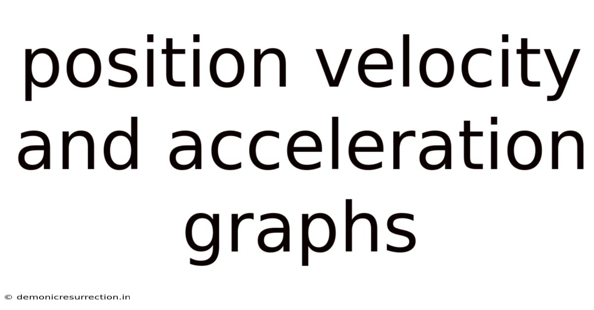 Position Velocity And Acceleration Graphs