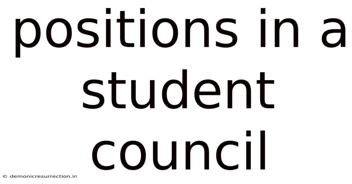 Positions In A Student Council