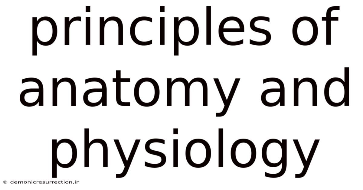 Principles Of Anatomy And Physiology