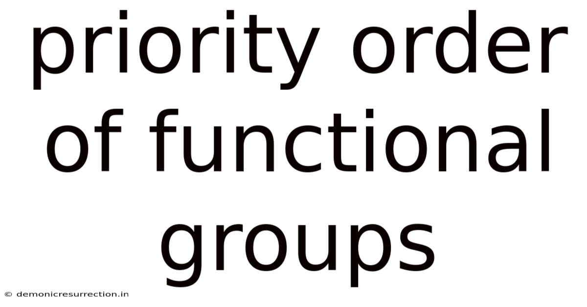 Priority Order Of Functional Groups