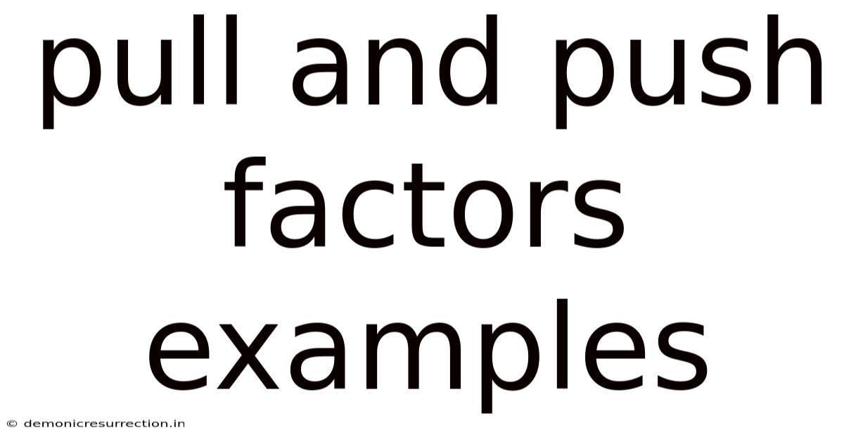 Pull And Push Factors Examples