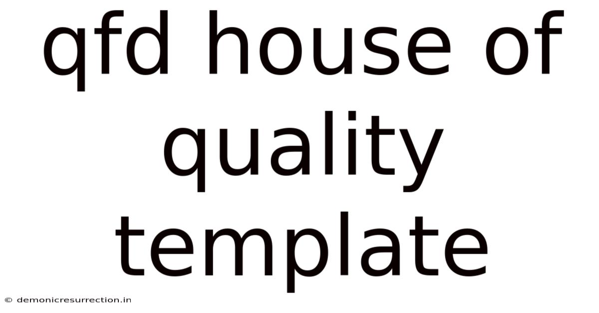 Qfd House Of Quality Template