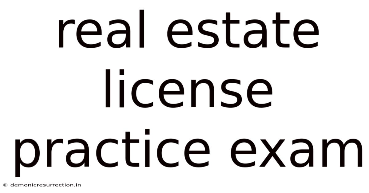 Real Estate License Practice Exam