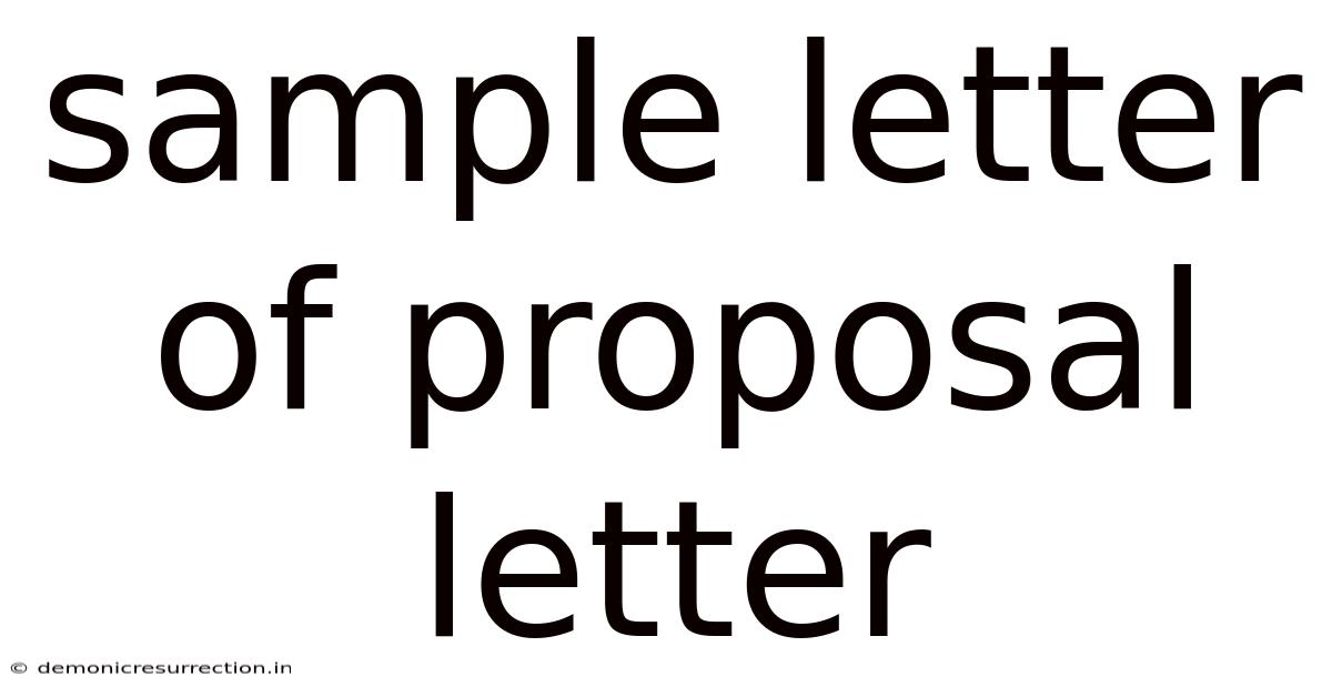 Sample Letter Of Proposal Letter