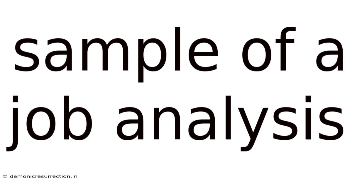Sample Of A Job Analysis