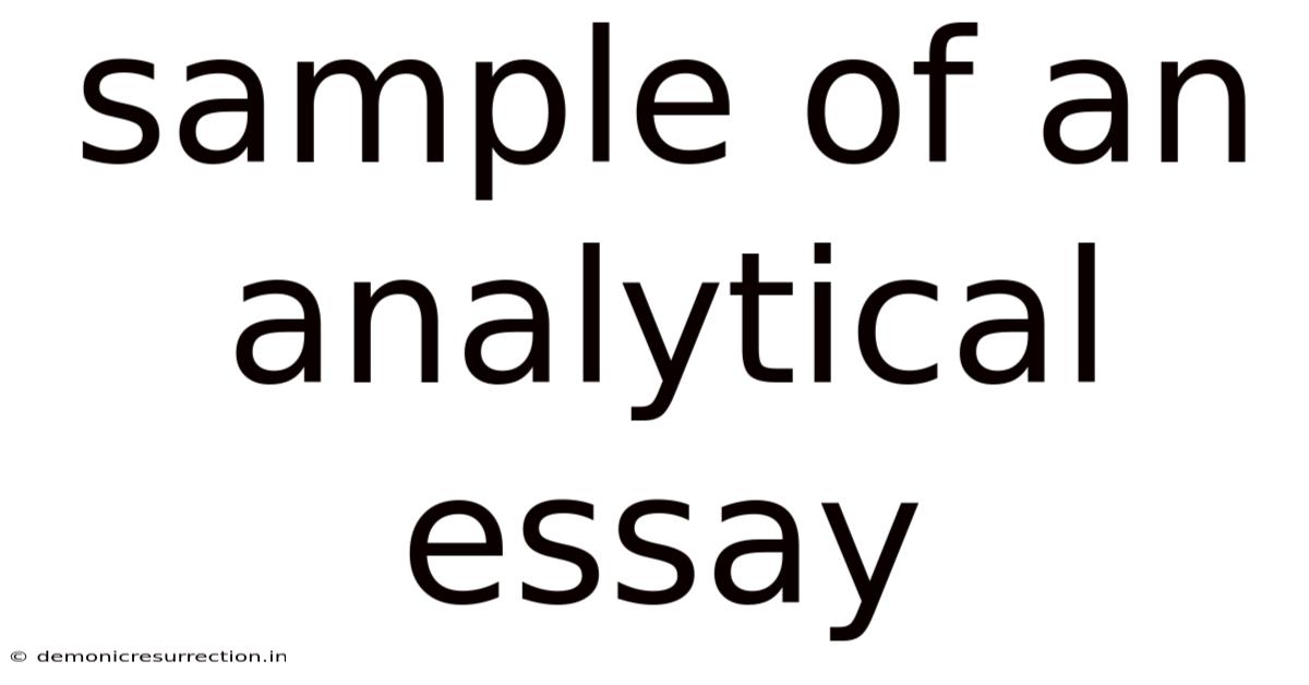 Sample Of An Analytical Essay