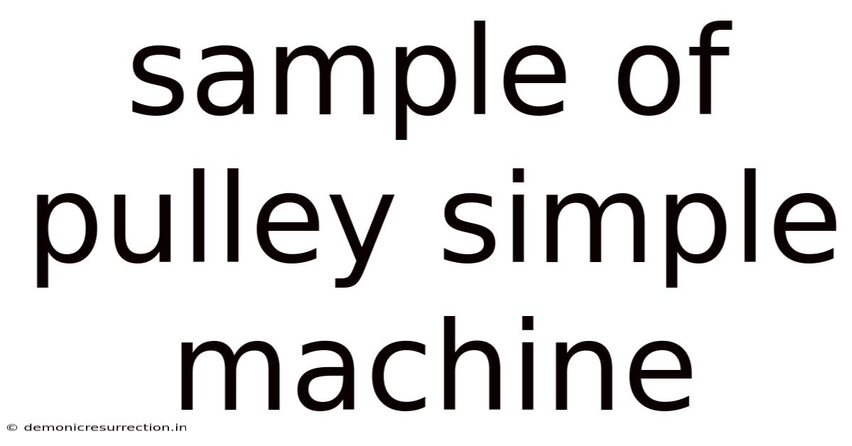 Sample Of Pulley Simple Machine