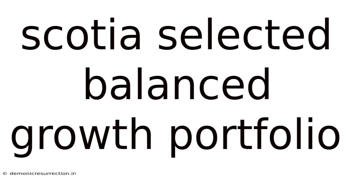 Scotia Selected Balanced Growth Portfolio