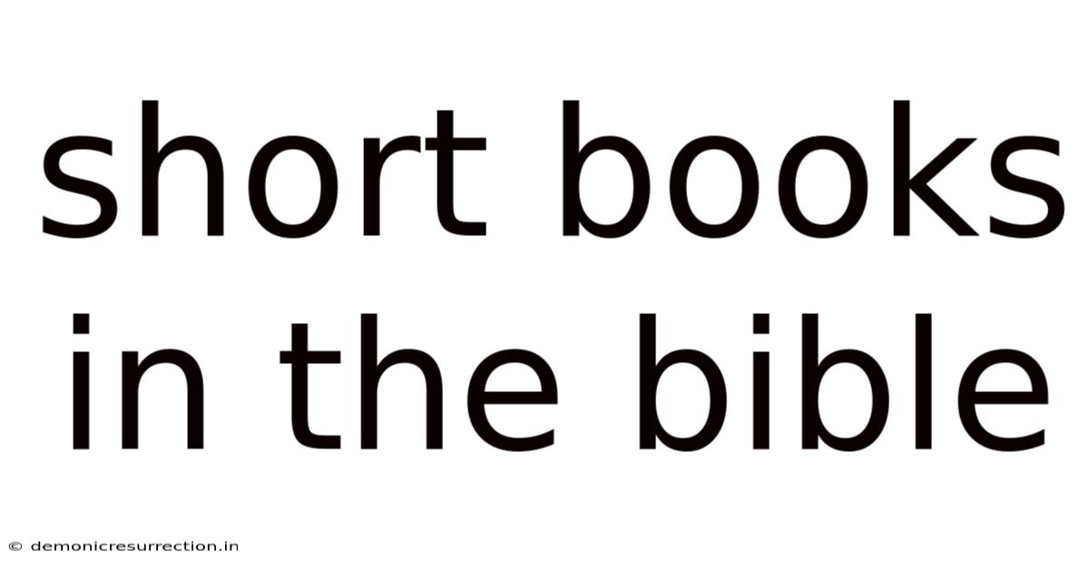 Short Books In The Bible