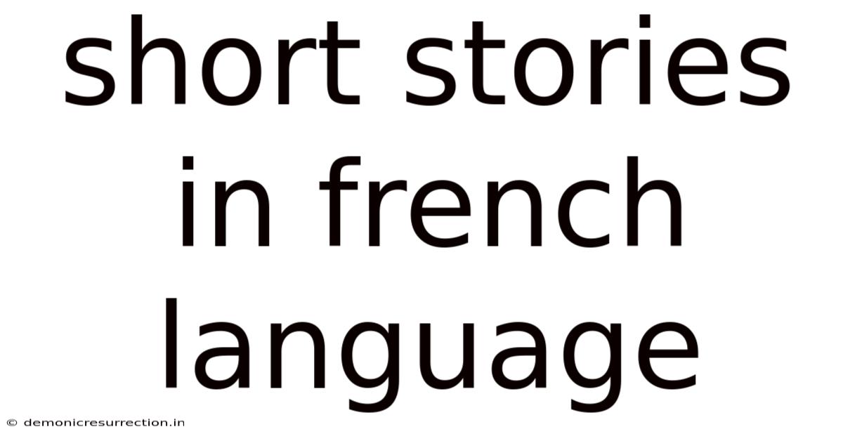 Short Stories In French Language