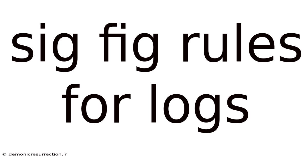 Sig Fig Rules For Logs